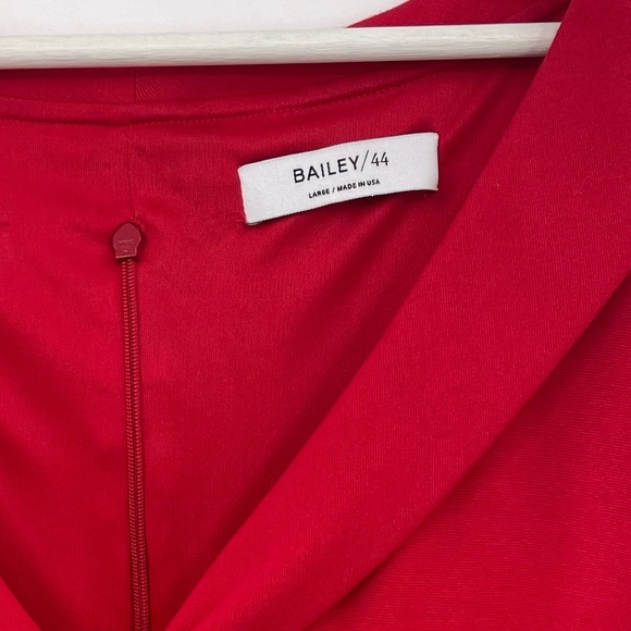 NEW Bailey 44 Dress Red Decollete Ponte Sheath Dress Size Large - Picture 4 of 6